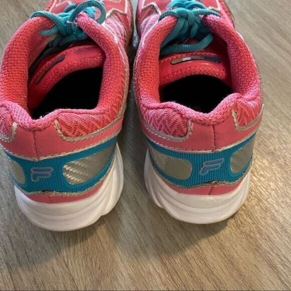 Fila womens lace up pink teal athletic mesh fabric running sneakers size 5.5 - Picture 5 of 8